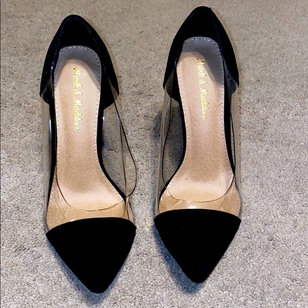 Black and clear Pumps